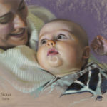 Mother and baby pastel